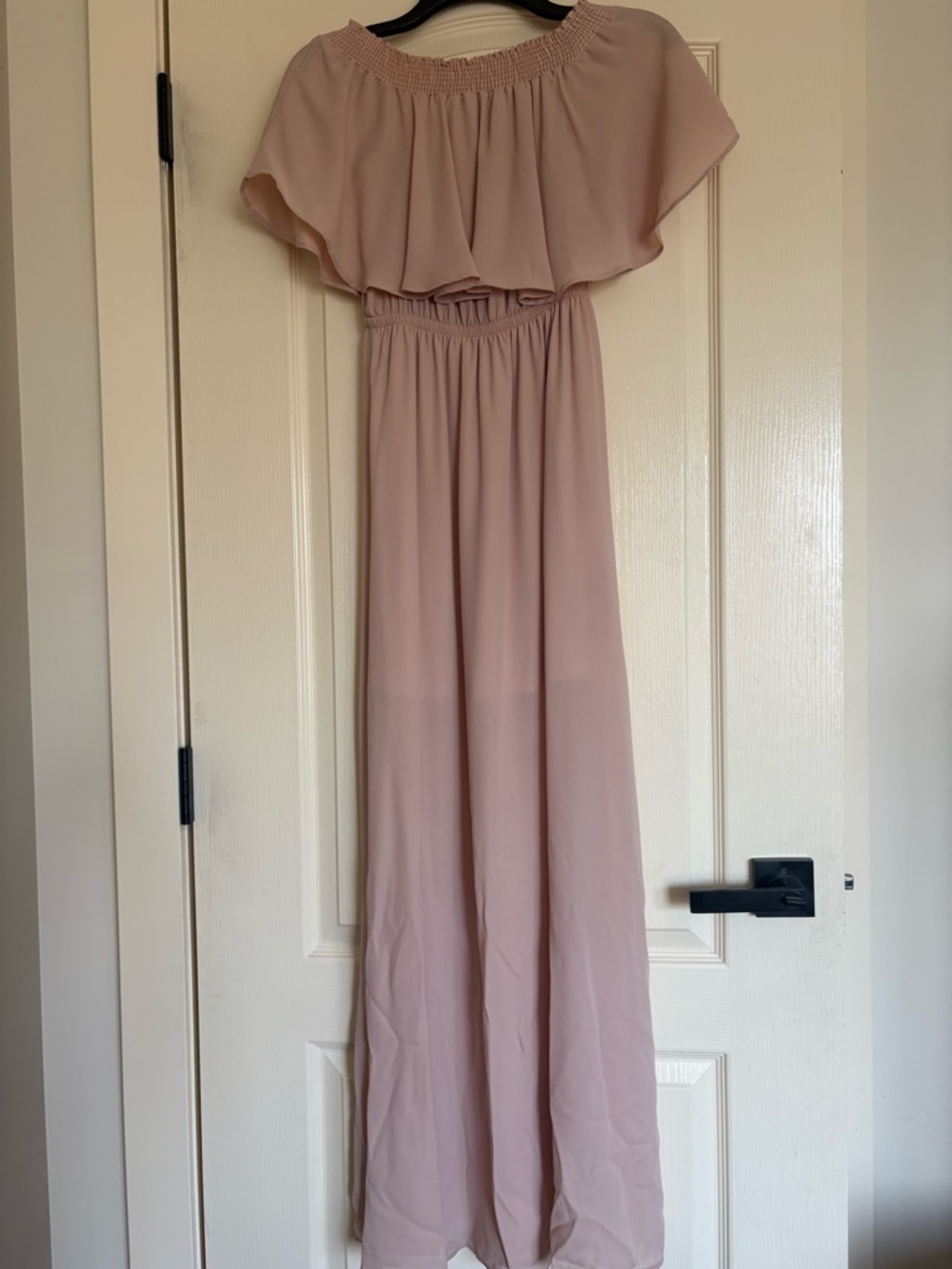 Show Me Your MuMu Dusty Blush Off-Shoulder Maxi Dress